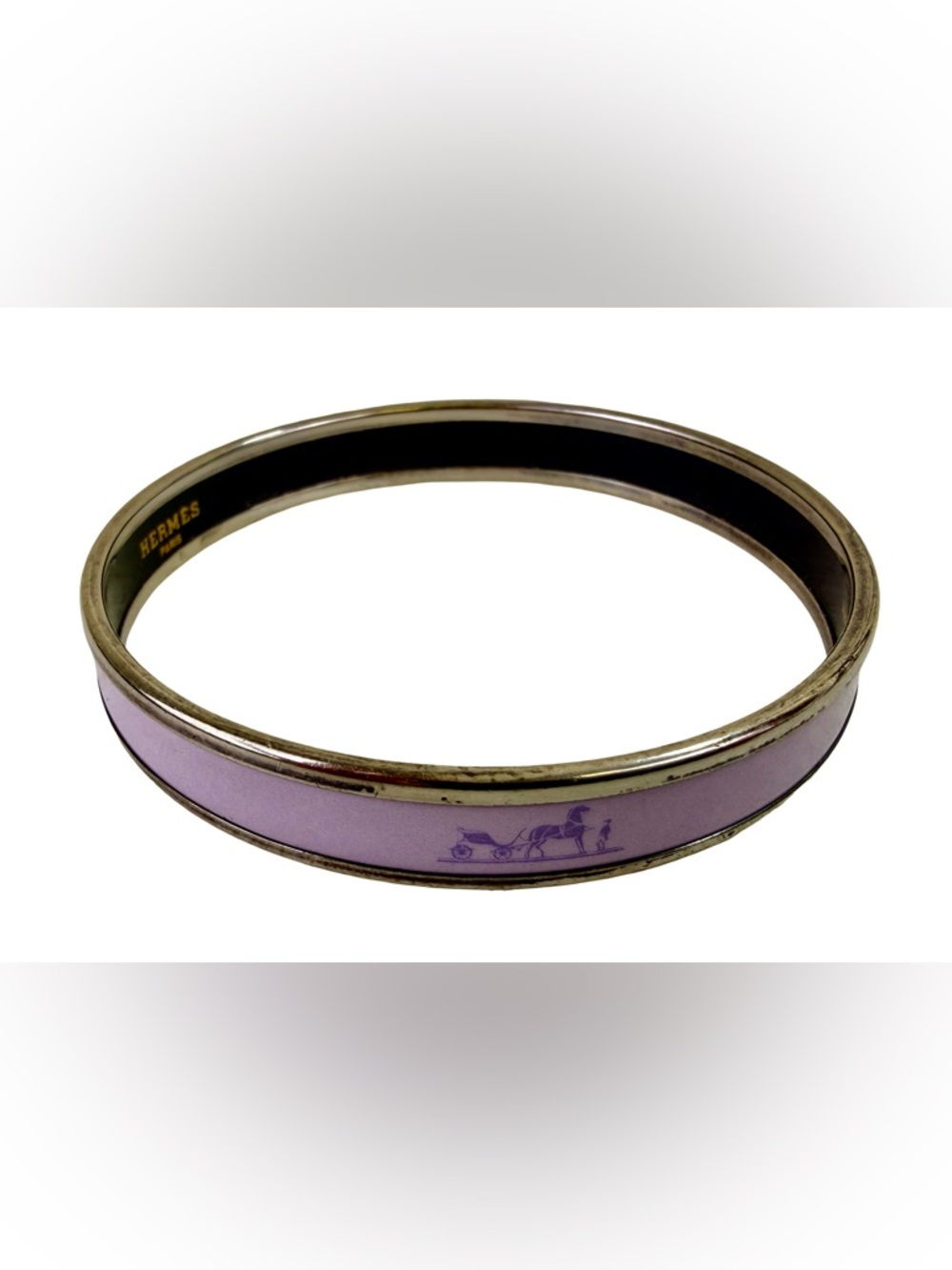 HERMES “CALECHE” BANGLE BRACELET IN LAVENDER